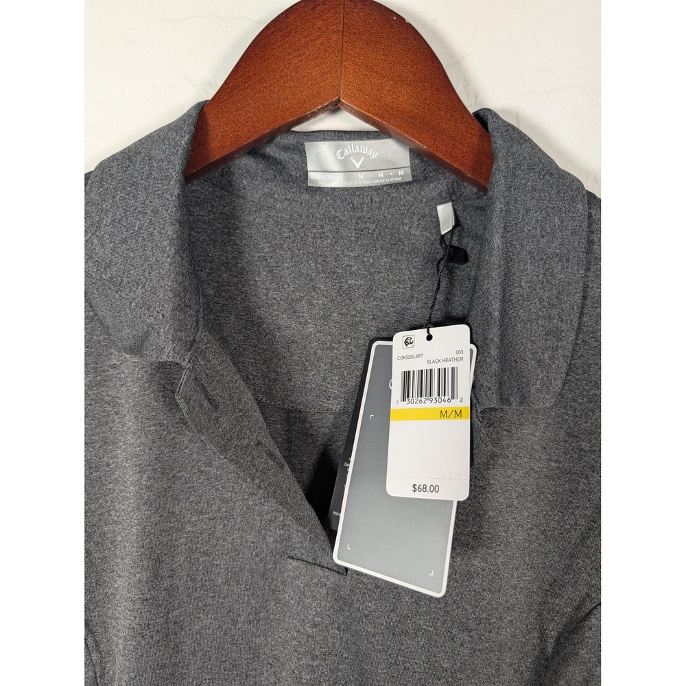Callaway Polo Shirt Womens Medium Gray Heather Opti-Dri Golf Performance UPF - Picture 3 of 10